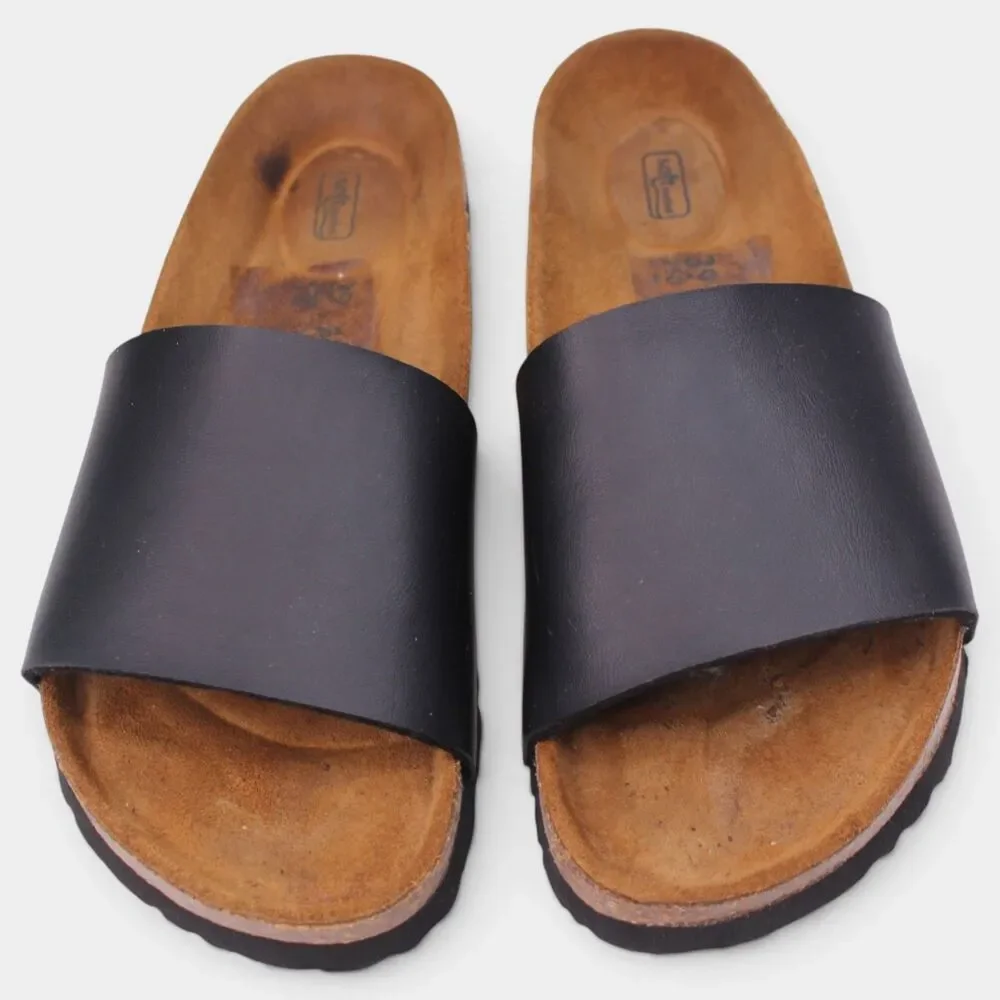 Betula Birkenstock Reggae Womens 8 EU 39 Black Soft Footbed Slide Sandals